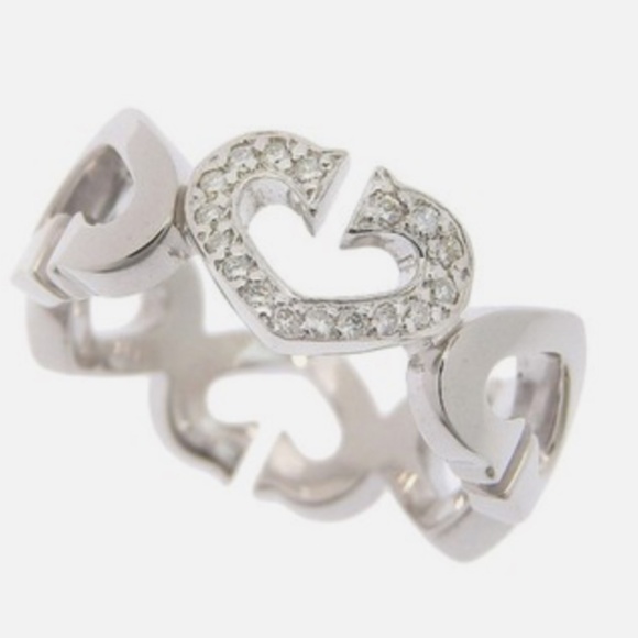 Cartier Jewelry - ✨ Vintage Cartier C de Cartier Diamond Heart Ring – 18K White Gold – Size 4.75 ✨